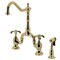 Kingston Brass Bridge Kitchen Faucet with Brass Sprayer, Polished Brass KS7752TXBS - alternate 1